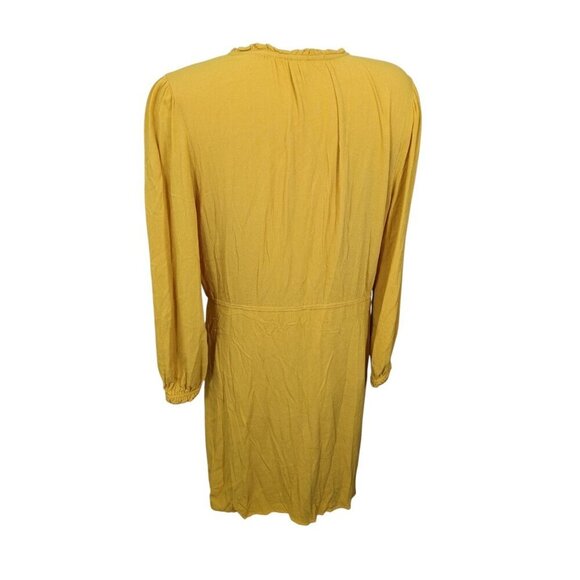 Old Navy Ruffle Trim Dress Womens L Sunflower Gold Yellow Elastic Waist Lined - Picture 5 of 8